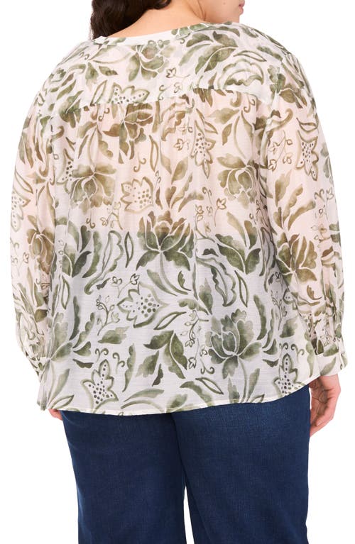 VINCE CAMUTO VINCE CAMUTO OVERSIZE TIE FRONT LONG SLEEVE TOP