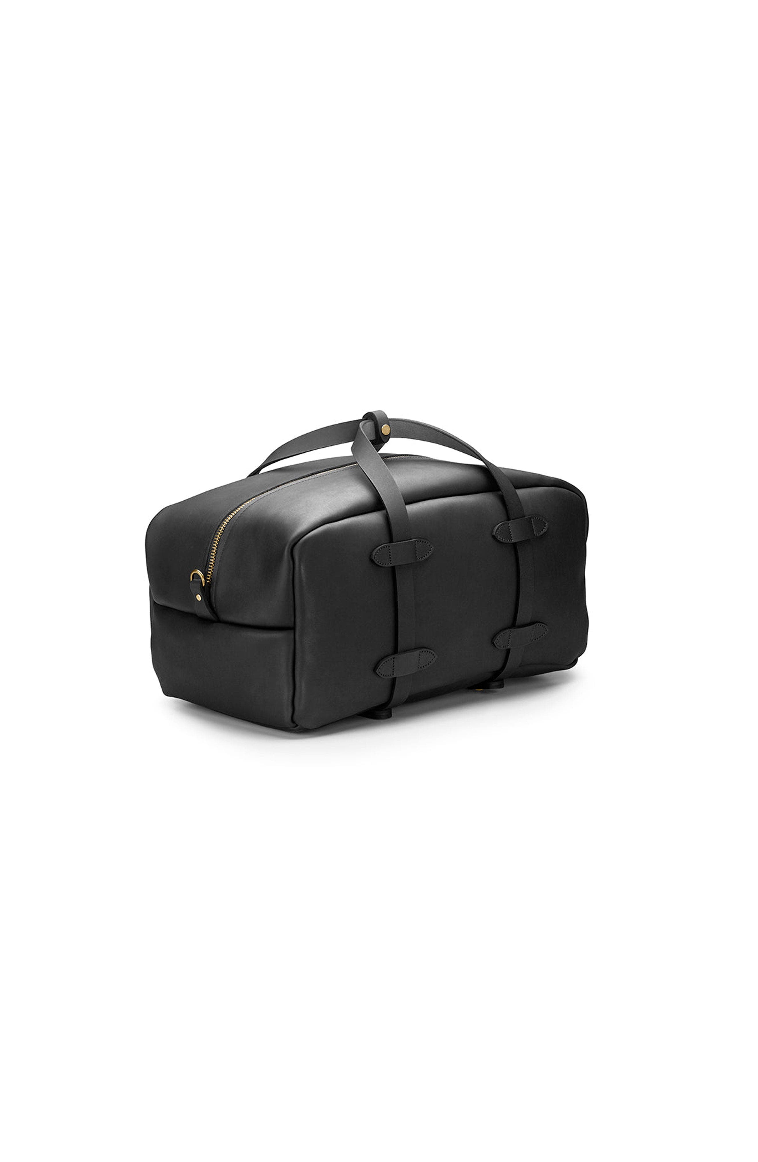 Ezra Arthur Frontier Leather Duffle Bag, Alternate, color, Black