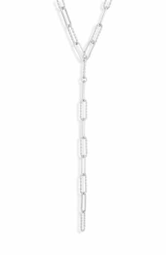Textured Oval Link Y Necklace