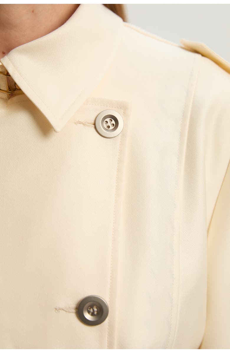 Karen Millen Soft Signature Trench Coat, Alternate, color, Ivory