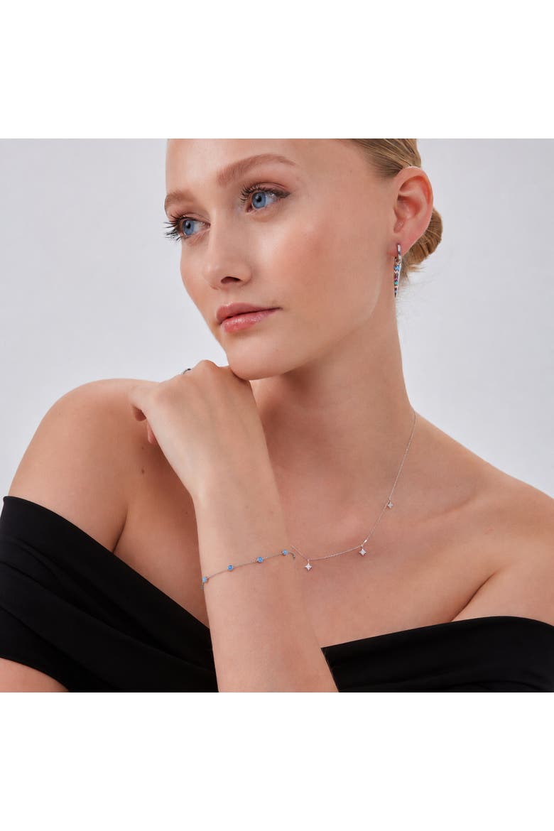 Blue Opal Bracelet in Sterling Silver, Alternate, color, Silver