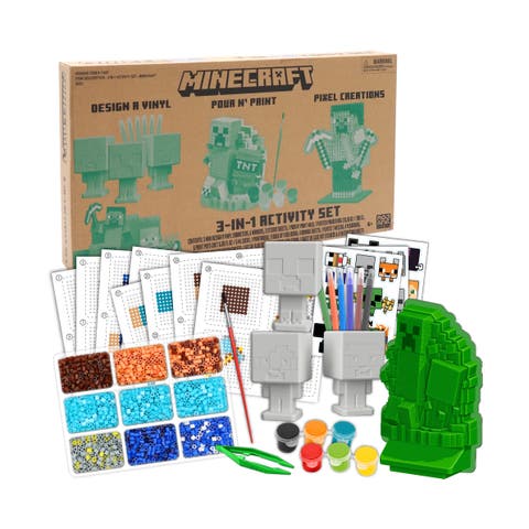 3 In 1 Activity Set, Minecraft Craft Kit, 3 DIY Creations, Kids 6+