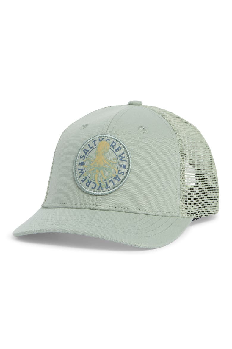 Kids' Tentacles Retro Snapback Trucker Hat, Main, color, MINERAL TEAL