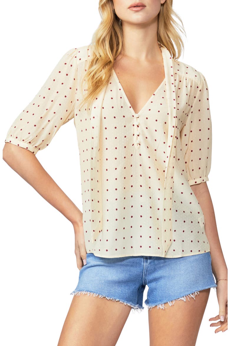 Esta Blouse, Main, color, CREAM/ ROSE DUST RED