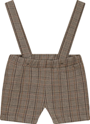 Space Grey Boy Woven Plaid Overall with Removable Straps