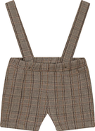 Space Grey Boy Woven Plaid Overall with Removable Straps