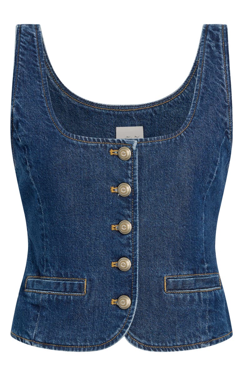 Cinq à Sept Rowena Denim Vest, Alternate, color, Tide