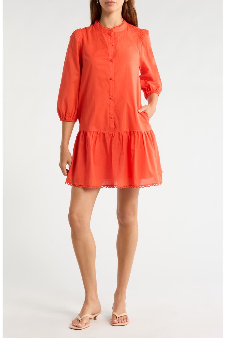 Yamila Drop Waist Minidress, Main, color, TOMATO