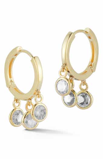 SPHERA MILANO Cubic Zirconia Shaker Drop Huggie Hoop Earrings