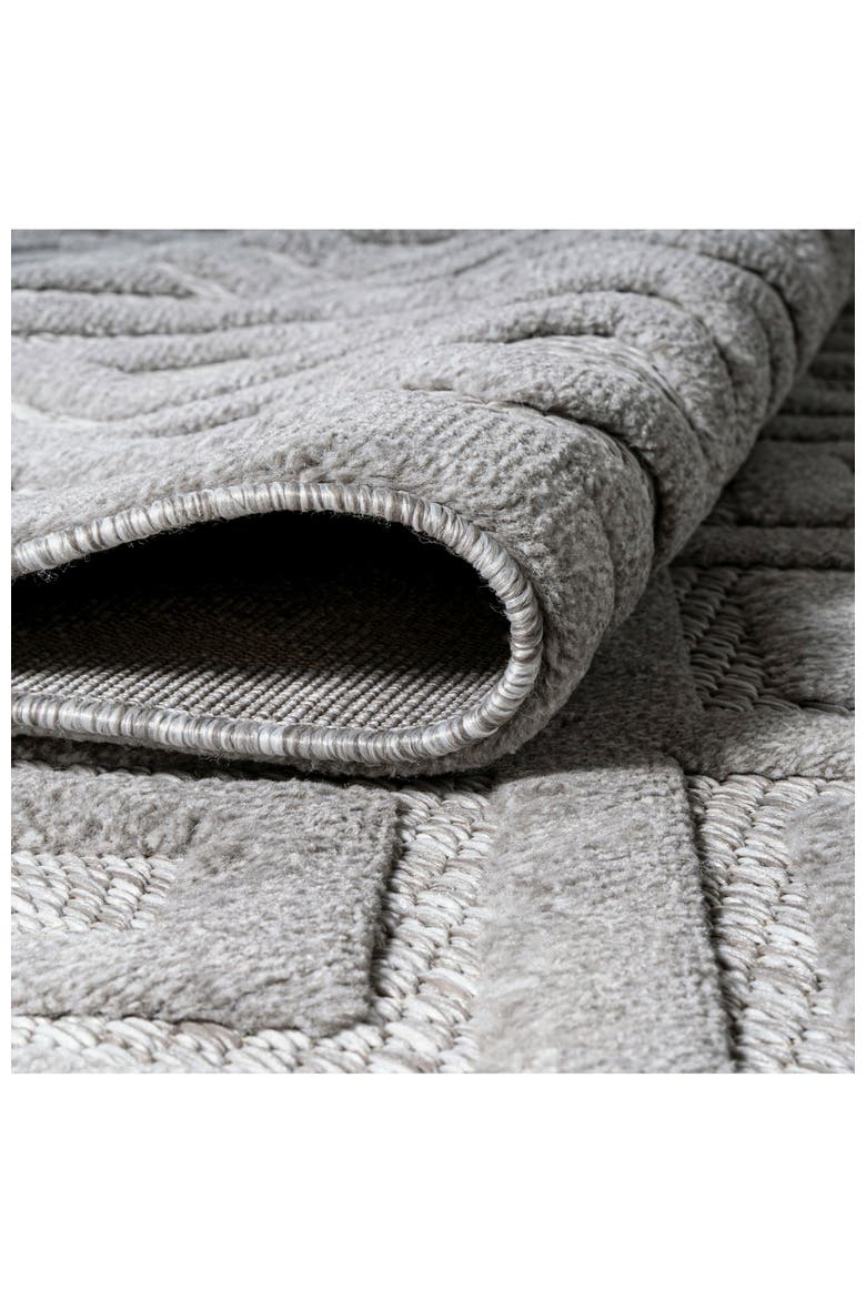 Portmany Neutral Diamond Trellis Indoor/Outdoor Area Rug, Alternate, color, Mist