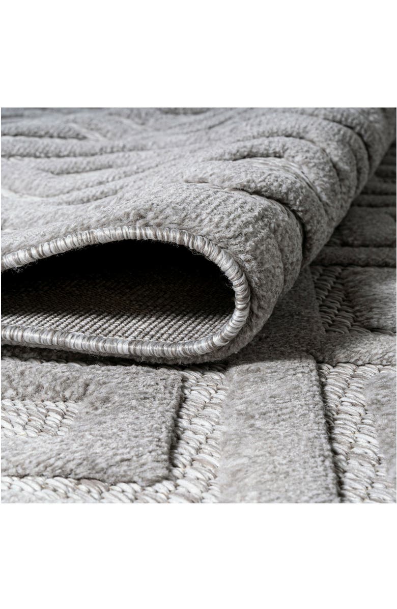 JONATHAN Y Portmany Neutral Diamond Trellis Indoor/Outdoor Area Rug, Alternate, color, Mist