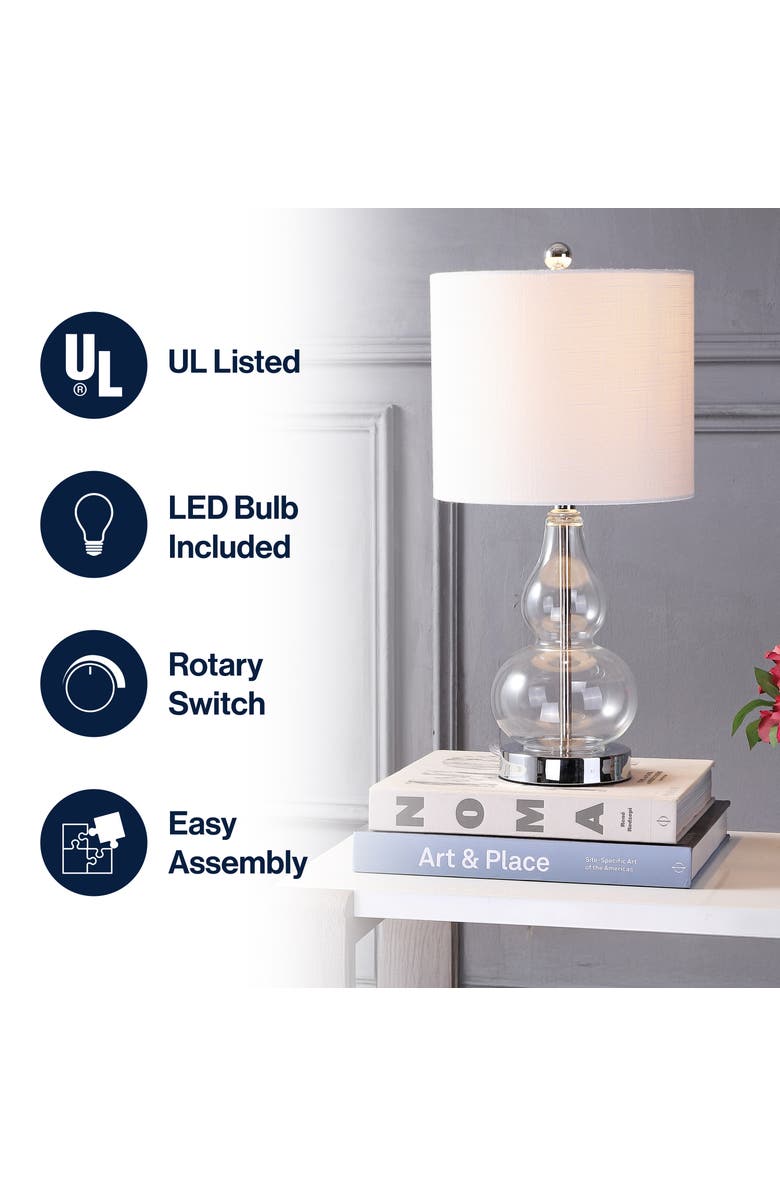 JONATHAN Y Anya Mini Glass Table Lamp, Alternate, color, Clear
