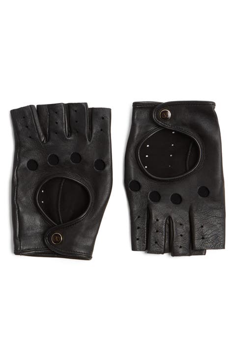 VLOGO Fingerless Leather Gloves