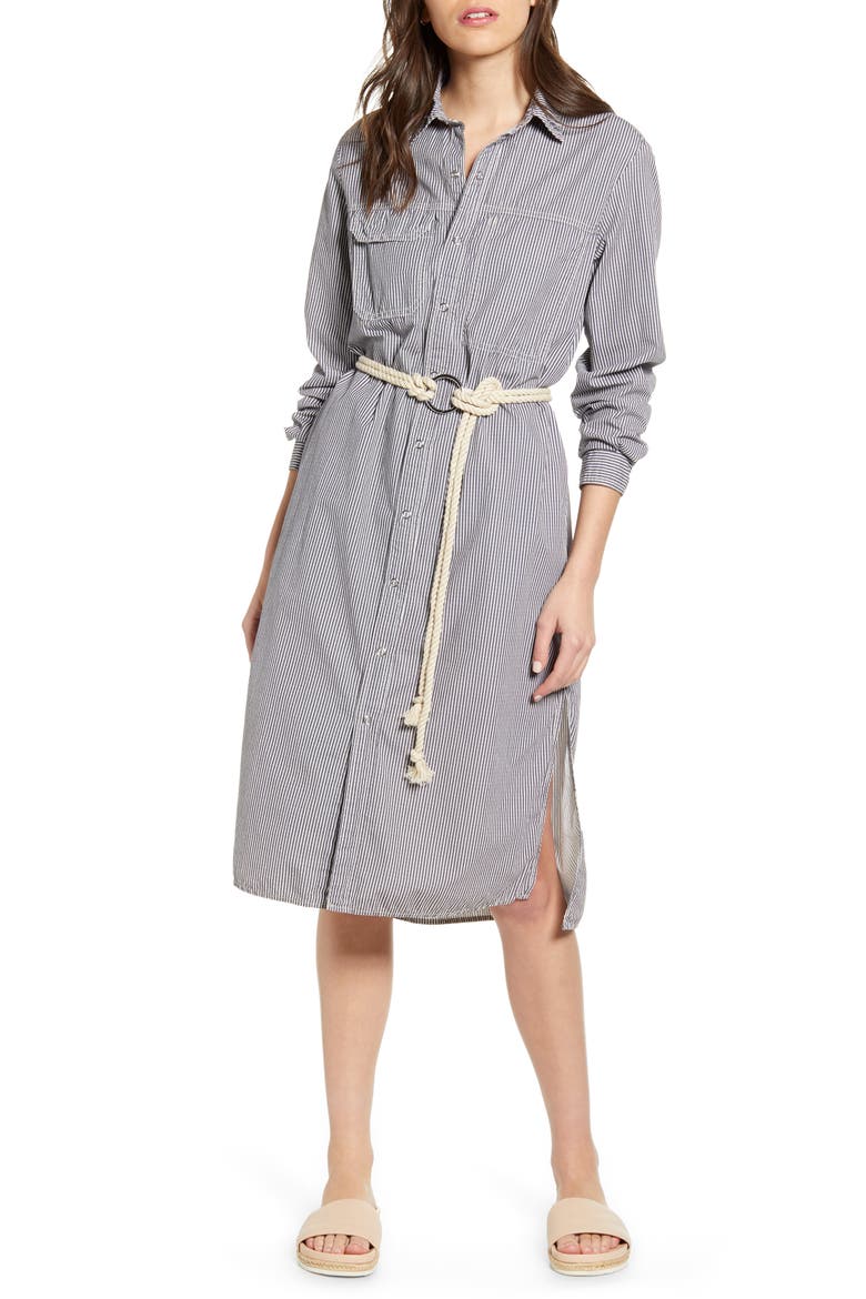 Taylor Long Sleeve Midi Shirtdress, Main, color, CARLISLE STRIPE