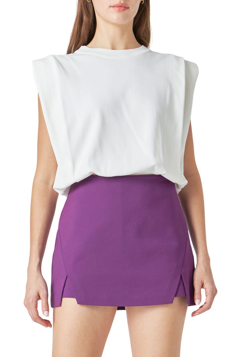 Endless Rose Power Shoulder Sleeveless Blouson Top, Main, color,