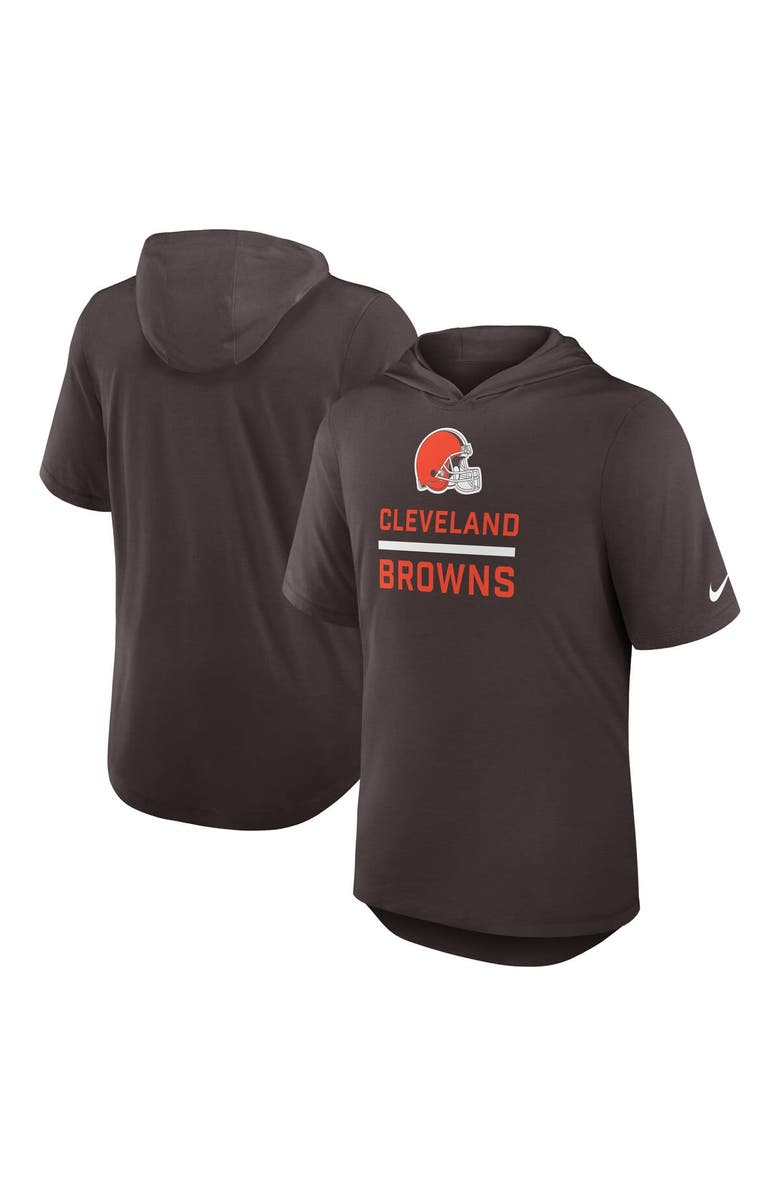 Nike Men's Nike Brown Cleveland Browns Lockup Tri-Blend Hoodie T-Shirt, Alternate, color, Brown