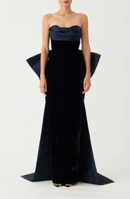 SAU LEE Tiffany Satin & Velvet Gown