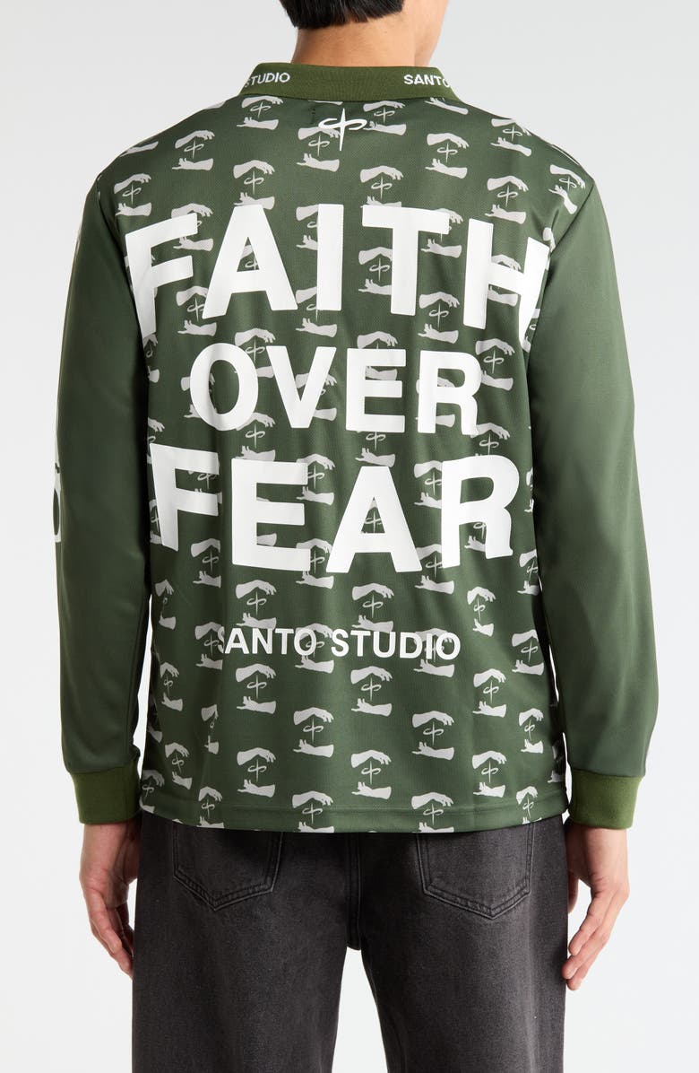 SANTO STUDIO Faith Over Fear Long Sleeve Club Jersey, Alternate, color, Green