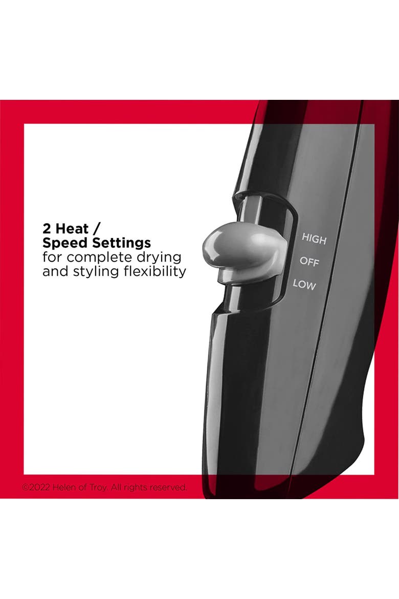 The Essential Compact Hair Dryer with 2 Heat Settings, Alternate, color, Black