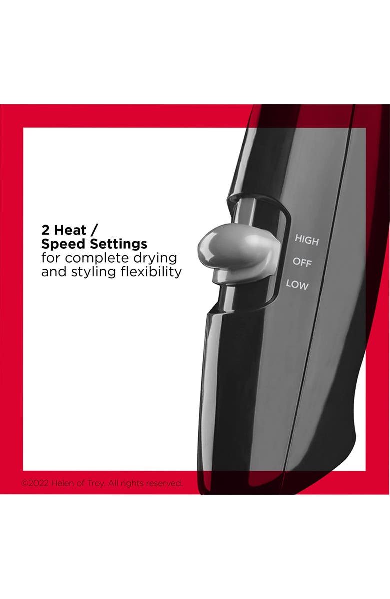 REVLON The Essential Compact Hair Dryer with 2 Heat Settings, Alternate, color, Black