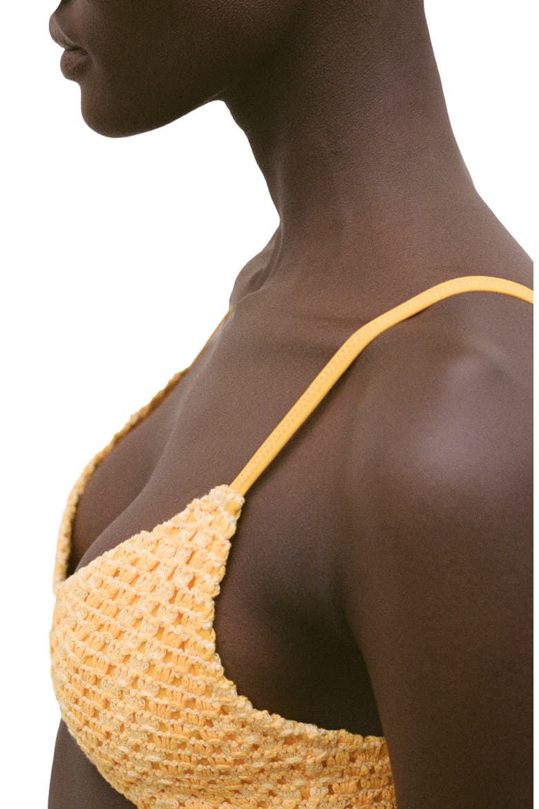 Crochet Bikini Top, Alternate, color, PASTEL YELLOW