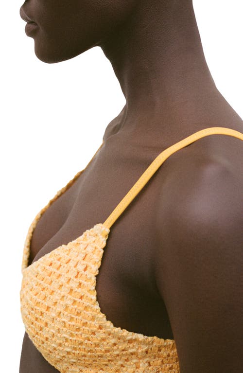 Mango Crochet Bikini Top In Yellow