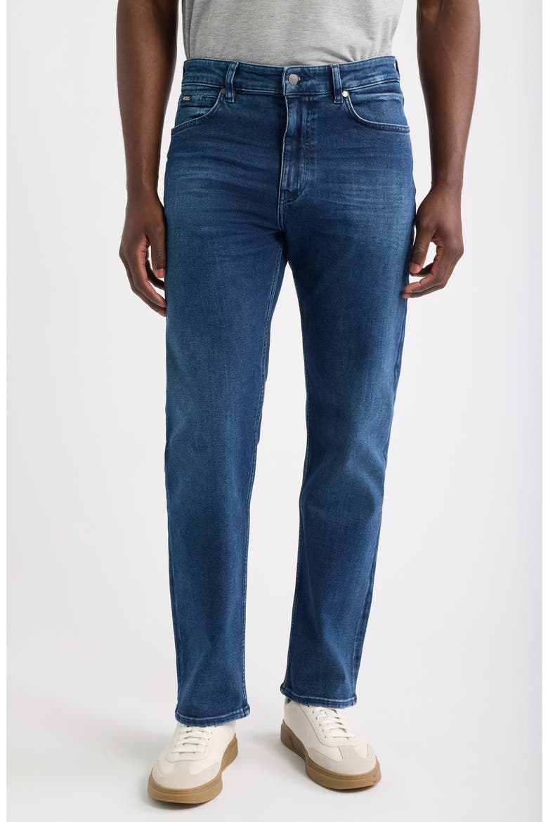 Ogden Regular Fit Straight Leg Jeans, Main, color, DARK BLUE