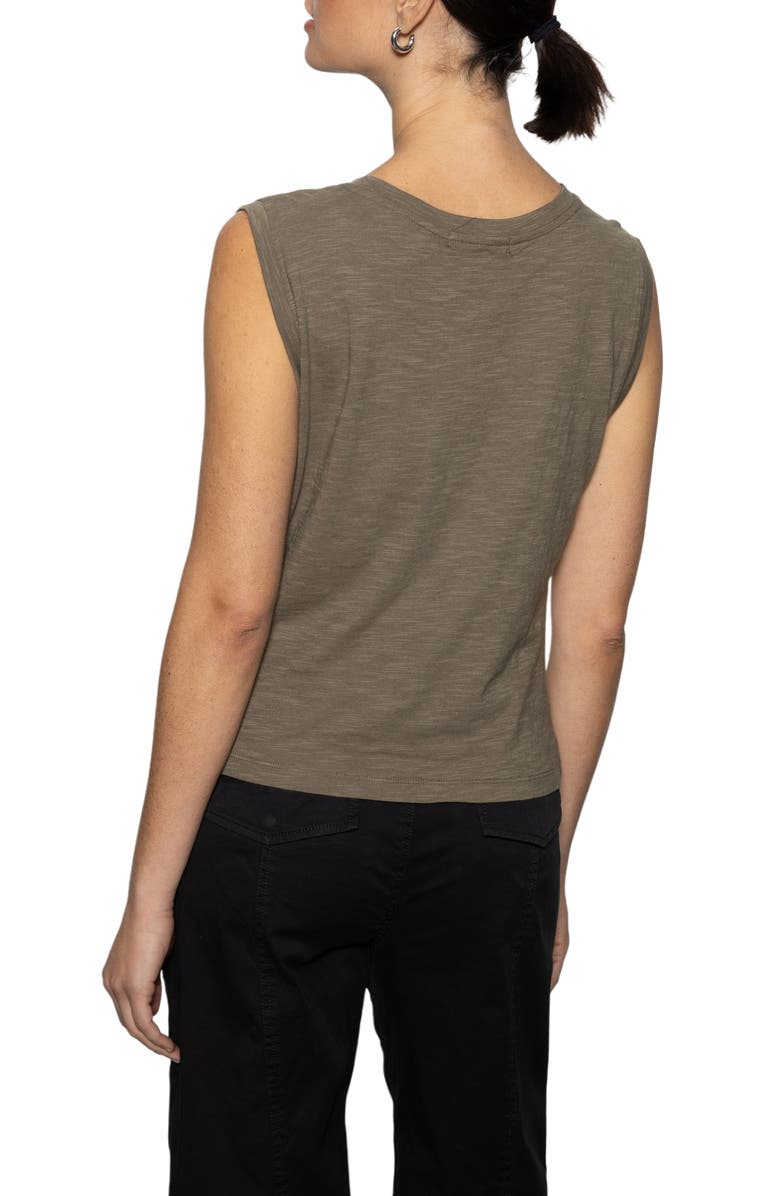 Sanctuary Draped Crewneck Tank, Alternate, color, Burnt Olive
