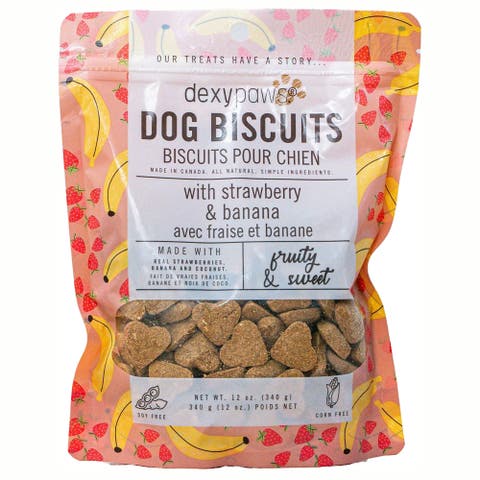 Strawberry, Banana & Coconut Dog Biscuits 12Oz Natural Pet Treats