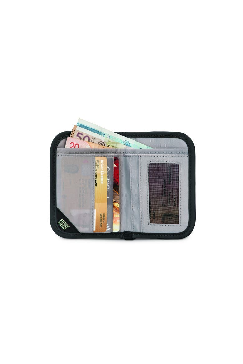 RFIDsafe V50 Anti Theft RFID Blocking Compact Wallet Black, Alternate, color, Black