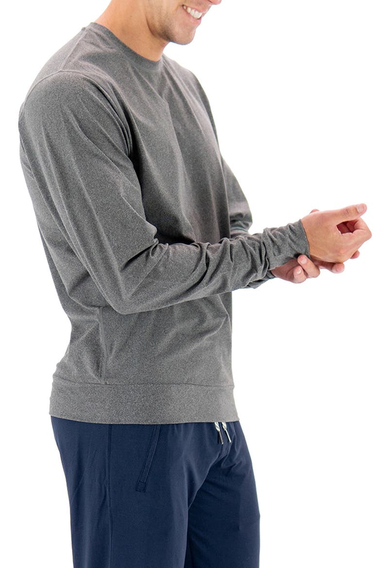 Lounge Stretch Sweatshirt, Alternate, color, HEATHER GREY