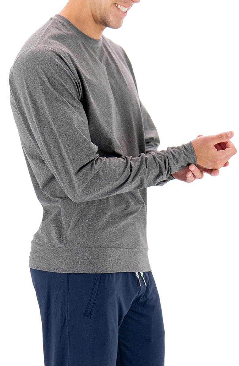 WARRIORS AND SCHOLARS Lounge Stretch Sweatshirt, Alternate, color, Heather Grey