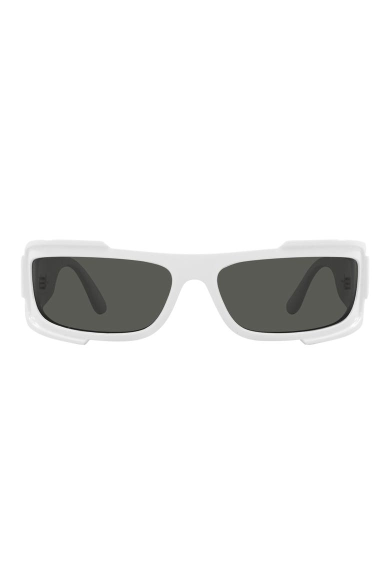 67mm Rectangular Sunglasses, Main, color, WHITE