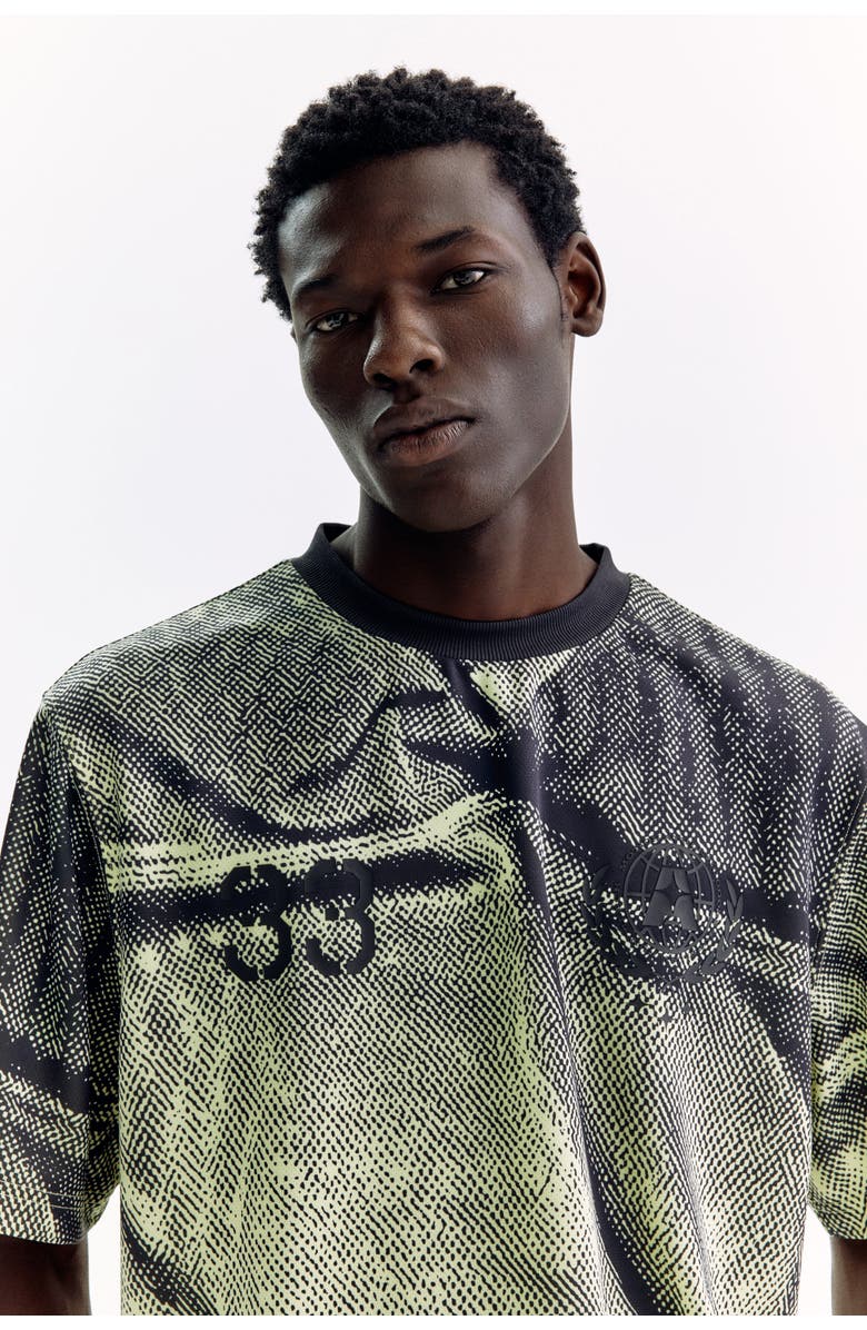 H&M Oversized Fit Boxy-style Printed T-shirt, Alternate, color, Light Green/33