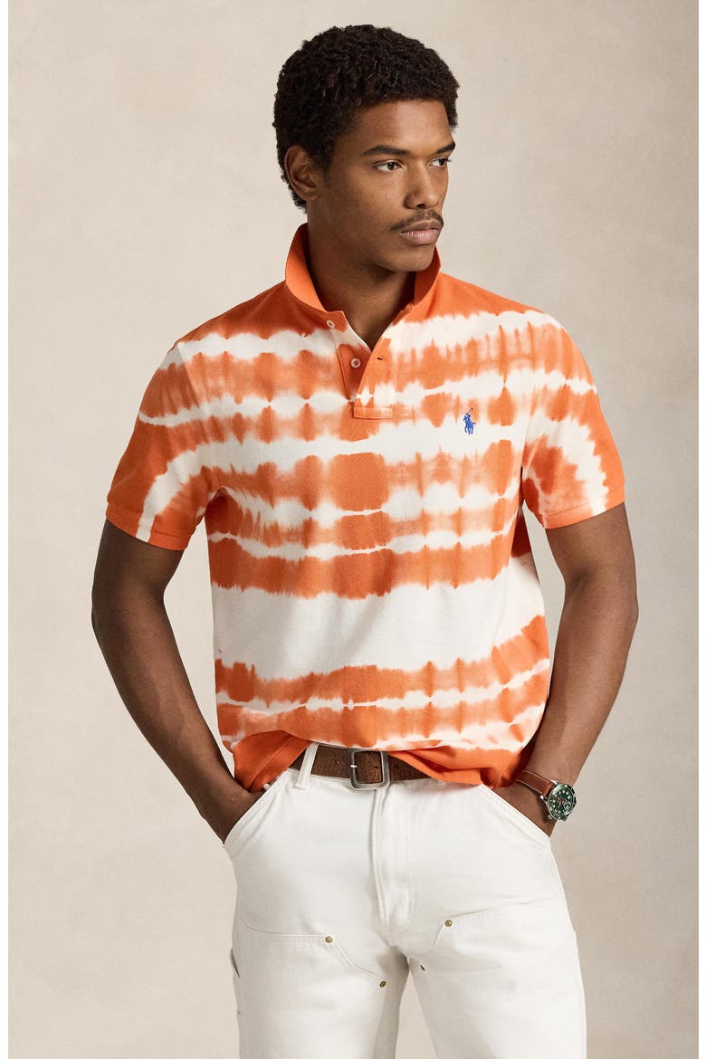 Classic Fit Tie Dye Cotton Piqué Polo, Alternate, color, SOLAR SKY MULTI