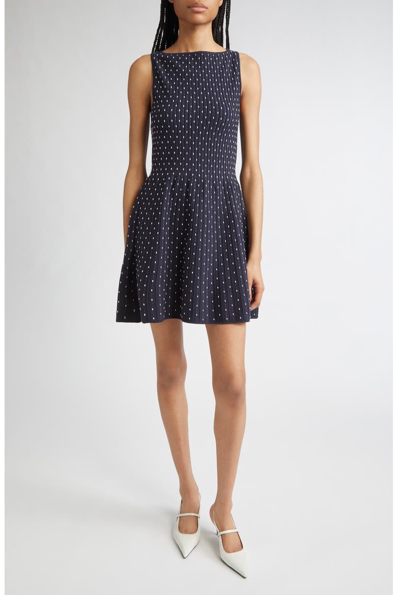 Dot Sleeveless Fit & Flare Minidress, Main, color, FANCY BLUE