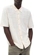 rag & bone Dalton Wool Blend Short Sleeve Knit Button-Up Shirt