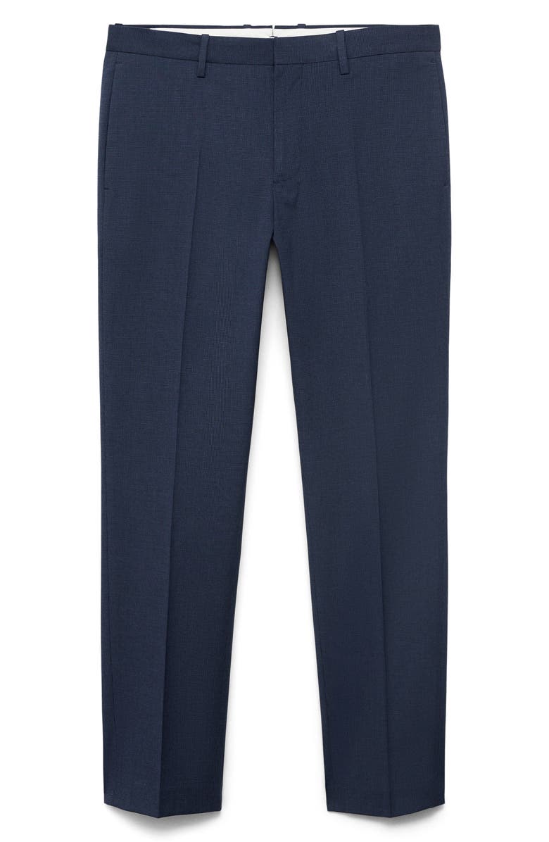 MANGO Slim Fit Flat Front Pants, Alternate, color, Ink Blue