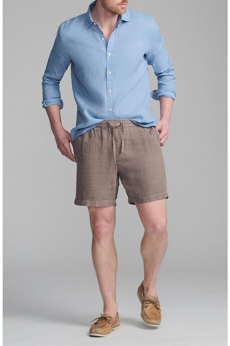 Regular Fit Linen Button-Up Shirt, Alternate, color, FADED DENIM