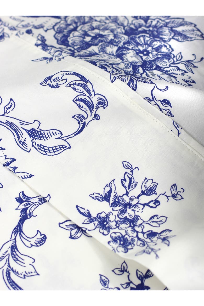Toile Print 400 Thread Count Cotton Sheet Set, Alternate, color, NAVY