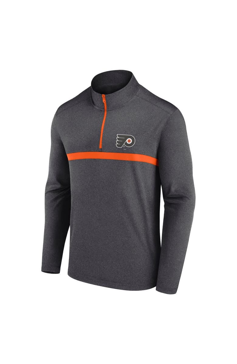 Logo Athletic Men's  Heather Charcoal Philadelphia Flyers Head-to-Head Quarter-Zip Top, Alternate, color, Heather Charcoal