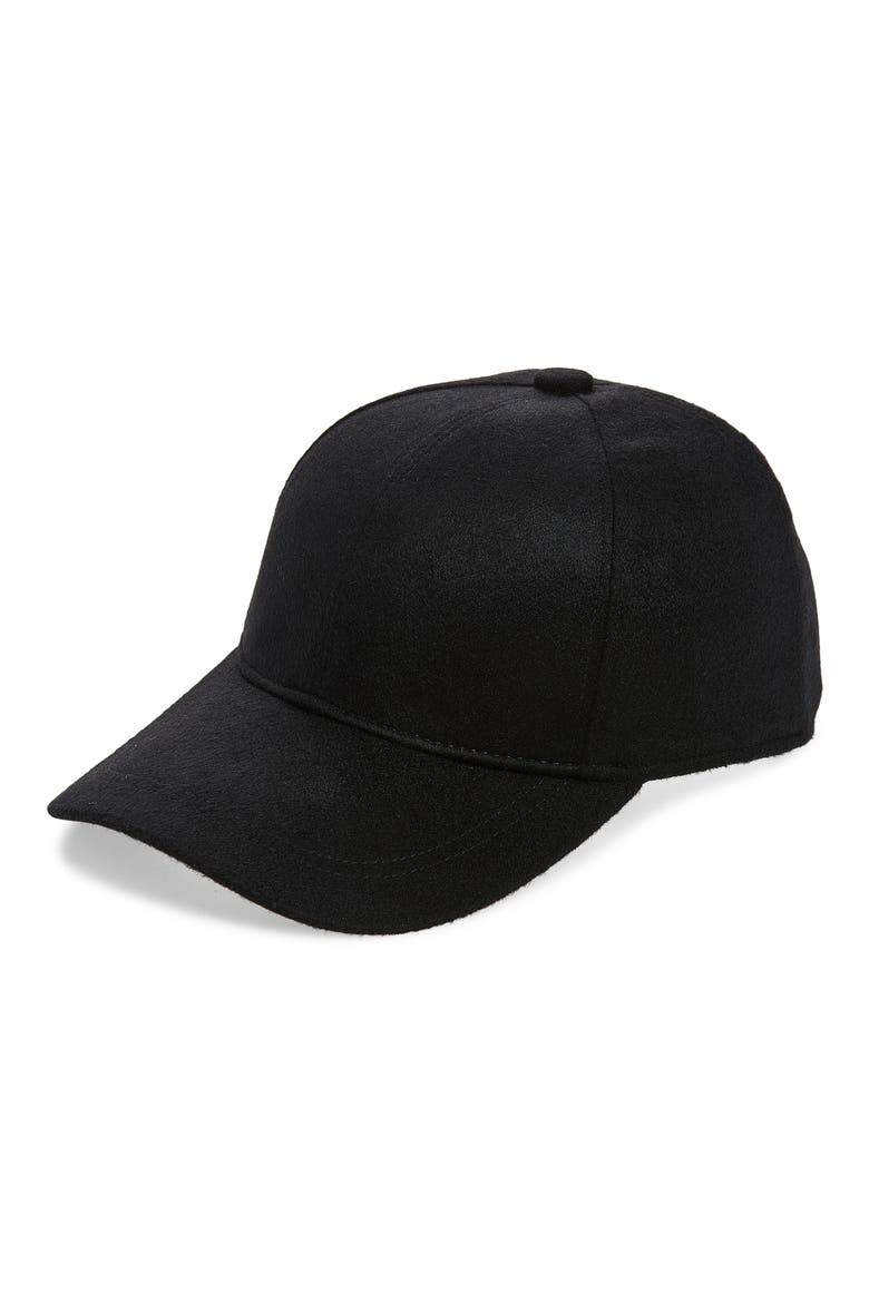 Cashmere Baseball Cap, Main, color, BLACK