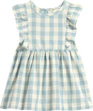 Pehr Kids' Checkmate Flutter Sleeve Organic Cotton Dress