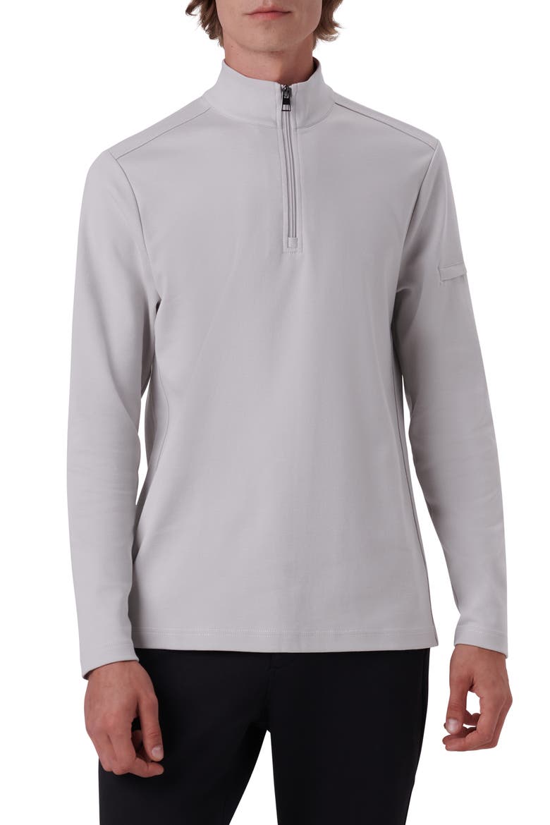 Quarter Zip Knit Pullover, Main, color, PLATINUM