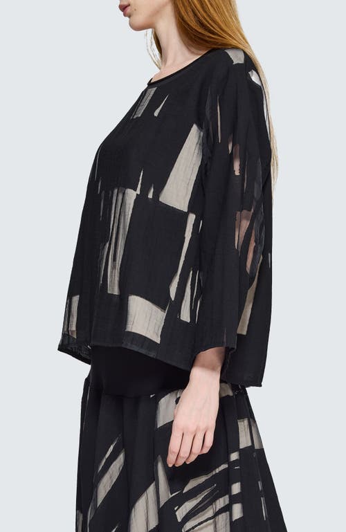 Luukaa Selindra Sheer Jacquard Blouse In Animal Print