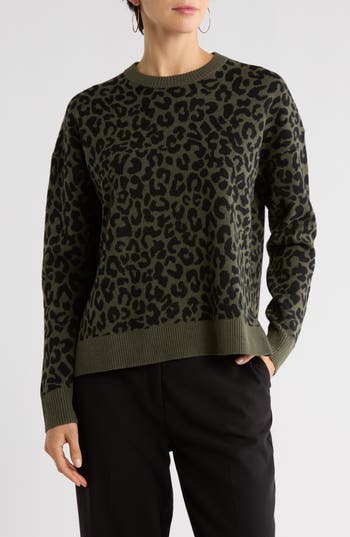 Nordstrom Rack Patterned Crewneck Sweater In Gray