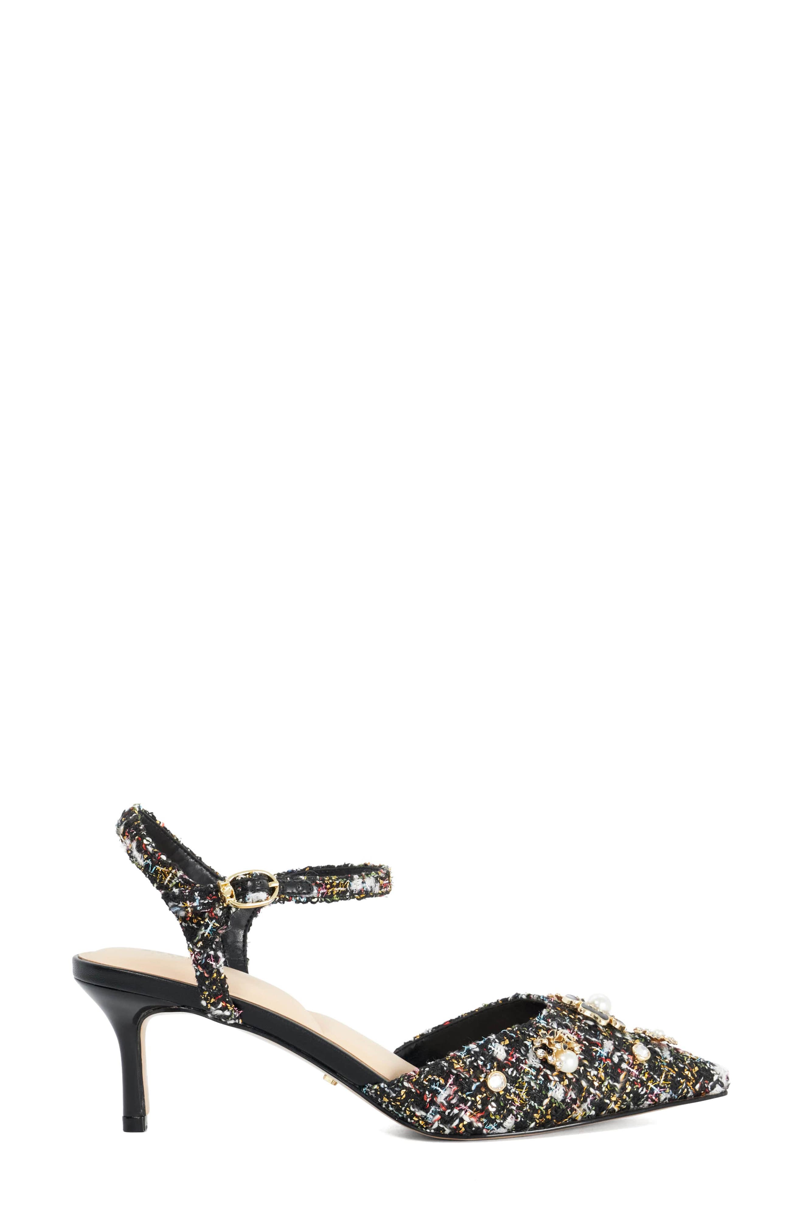 Cultivating Embellished Pointed Toe Pump, Alternate, color, BLACK