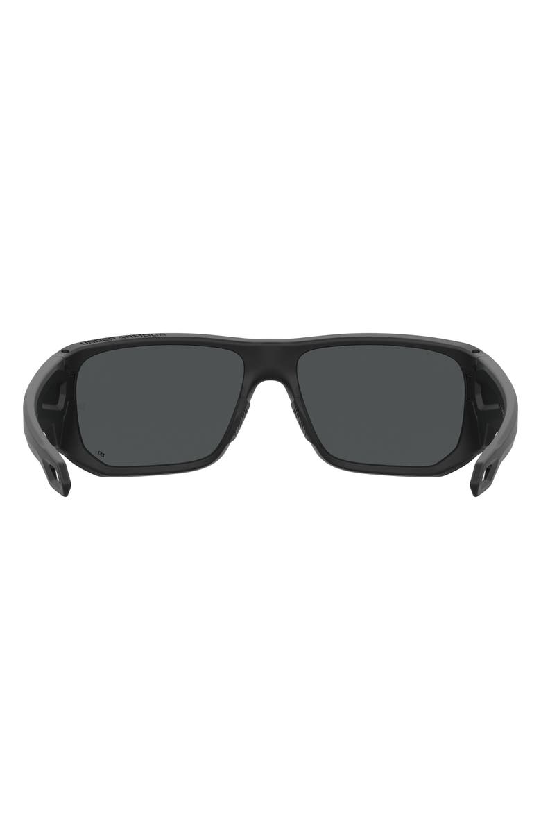 Under Armour Attack 2 63mm Wrap Sunglasses, Alternate, color, Matte Black/ Grey Oleophobic