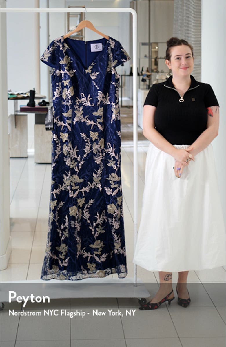 Zara Embroidered Metallic Mermaid Gown, sales video thumbnail