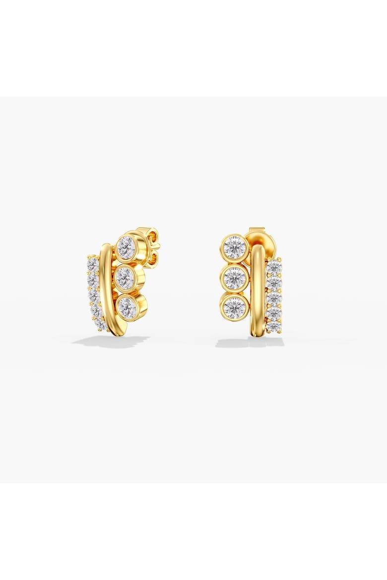 Small Stacked Trio Lab Diamond Studs in 14K Gold, Alternate, color, Yellow Gold